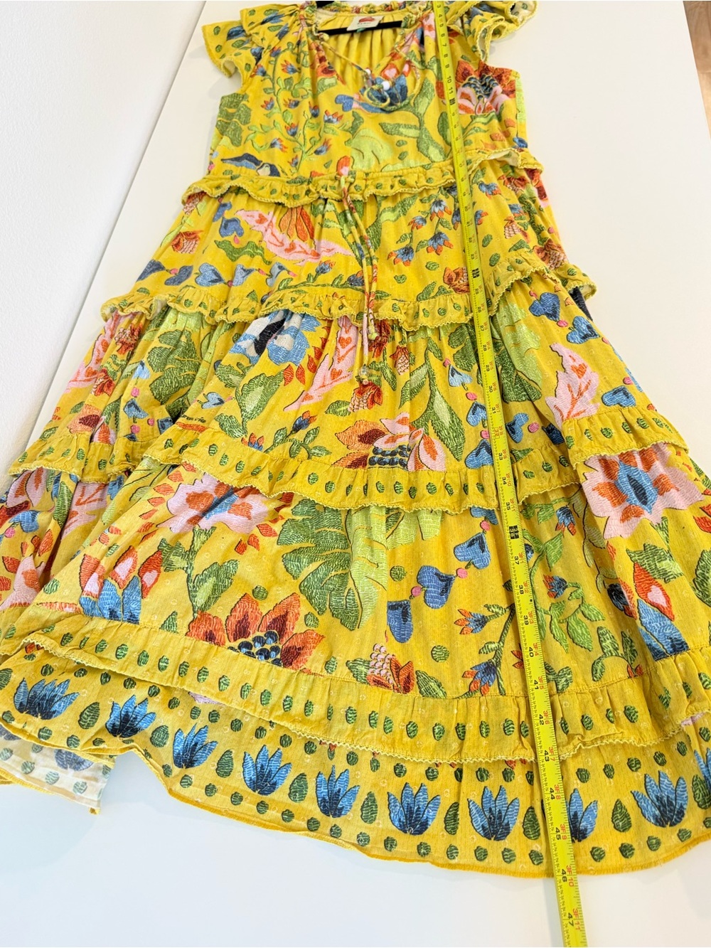Farm Rio Yellow Summer Garden
Frill Midi Dress Sz Medium - Picture 14 of 16